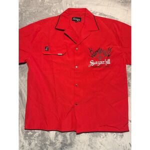 Sugarhill Button Up Shirt Men 3XL Red Thought Disorder Something Sinister